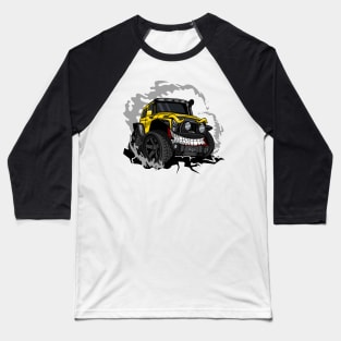 Off road yellow monster car Baseball T-Shirt